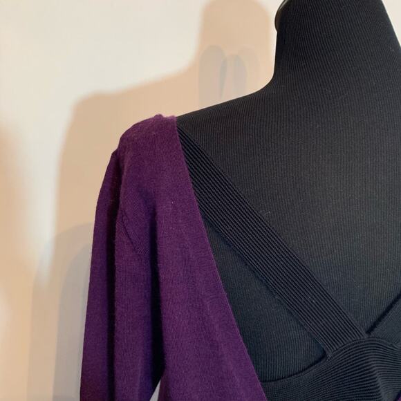 Sandro deep purple open criss cross back wool blend sweater size 1 or Small - Picture 9 of 12